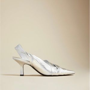 KHAITE SILVER SLINGBACKS